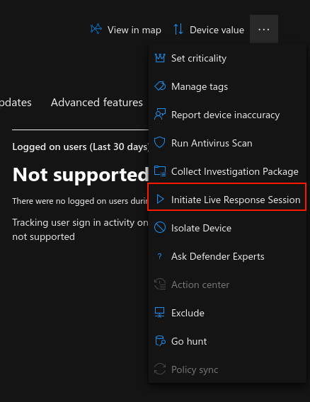 Initiate Live Response Session