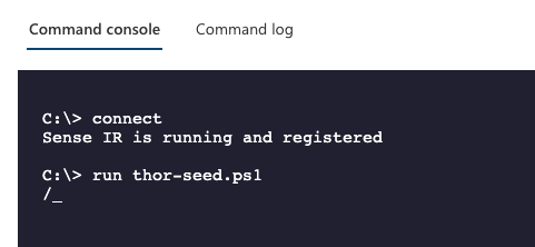 Run thor-seed.ps1 in Live Response session