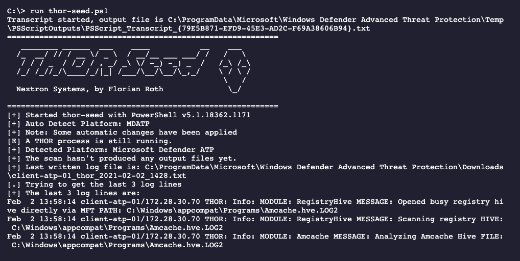 THOR Seed start while THOR is still running