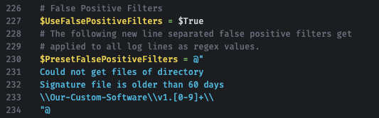 False Positive filters