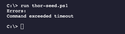 Interrupted scan due to exceeded timeout